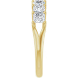 14K Gold Square Natural Diamond Share-Prong Seven-Stone Anniversary Band – 1 3/8–1 3/4 CTW - Yellow Gold - view 4