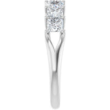 Platinum Square Natural Diamond Share-Prong Seven-Stone Anniversary Band – 1/6–1 3/4 CTW - view 4