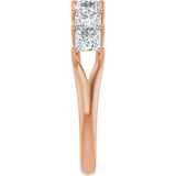 14K Gold Square Natural Diamond Share-Prong Seven-Stone Anniversary Band – 1 3/8–1 3/4 CTW - Rose Gold - view 4