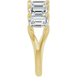 14K Gold Emerald Lab-Grown Diamond Share-Prong Seven-Stone Anniversary Band – 2 1/6–4 1/5 CTW - Yellow Gold - view 4