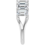 Platinum Emerald Lab-Grown Diamond Share-Prong Seven-Stone Anniversary Band – 2 1/6–4 1/5 CTW - view 4