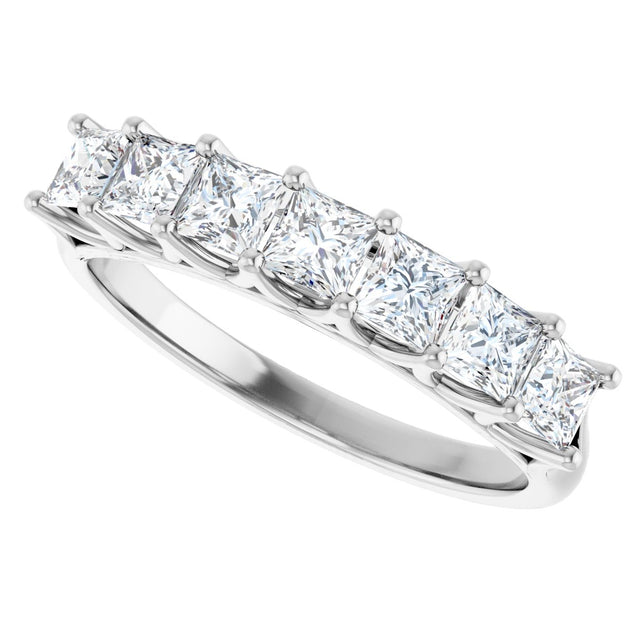 Platinum Square Natural Diamond Share-Prong Seven-Stone Anniversary Band – 1/6–1 3/4 CTW - view 5