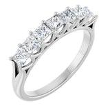 Platinum Square Natural Diamond Share-Prong Seven-Stone Anniversary Band – 1/6–1 3/4 CTW