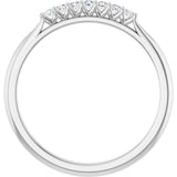 Platinum Round Natural Diamond Share-Prong Seven-Stone Anniversary Band – 1/10–5/8 CTW - view 2