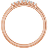 14K Gold Round Natural Diamond Share-Prong Seven-Stone Anniversary Band – 1/10–5/8 CTW - Rose Gold - view 2