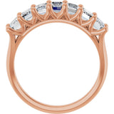 14K Gold Emerald Lab-Grown Diamond Share-Prong Seven-Stone Anniversary Band – 2 1/6–4 1/5 CTW - Rose Gold - view 2
