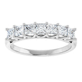Platinum Square Natural Diamond Share-Prong Seven-Stone Anniversary Band – 1/6–1 3/4 CTW - view 3