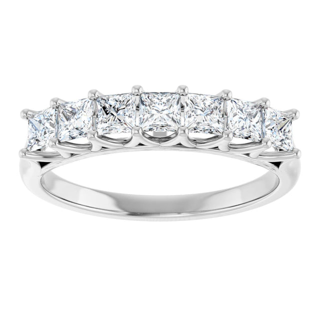 Platinum Square Natural Diamond Share-Prong Seven-Stone Anniversary Band – 1/6–1 3/4 CTW - view 3