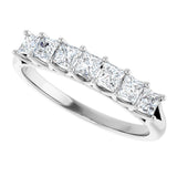 Platinum Square Natural Diamond Share-Prong Seven-Stone Anniversary Band – 1/6–1 3/4 CTW - view 5