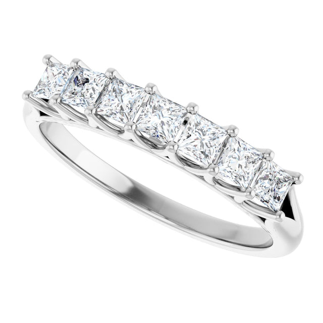 Platinum Square Natural Diamond Share-Prong Seven-Stone Anniversary Band – 1/6–1 3/4 CTW - view 5