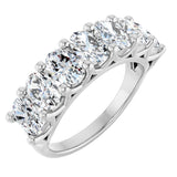 Platinum Oval Natural Diamond Share-Prong Seven-Stone Anniversary Band – 1 3/4–2 1/2 CTW