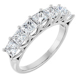 Platinum Square Natural Diamond Share-Prong Seven-Stone Anniversary Band – 1/6–1 3/4 CTW