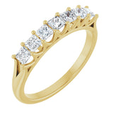 14K Gold Square Natural Diamond Share-Prong Seven-Stone Anniversary Band – 1/6–1 1/8 CTW - Yellow Gold