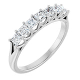 Platinum Square Natural Diamond Share-Prong Seven-Stone Anniversary Band – 1/6–1 3/4 CTW