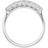 14K Gold Square Natural Diamond Share-Prong Seven-Stone Anniversary Band – 1/6–1 1/8 CTW - White Gold - view 2