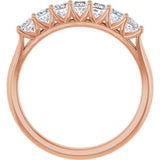 14K Gold Square Natural Diamond Share-Prong Seven-Stone Anniversary Band – 1/6–1 1/8 CTW - Rose Gold - view 2