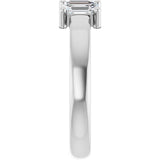 Platinum Emerald Lab-Grown Diamond Three-Stone Anniversary Band – 1–1 3/4 CTW - view 4