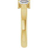 14K Gold Emerald Lab-Grown Diamond Three-Stone Anniversary Band – 1–1 3/4 CTW - Yellow Gold - view 4