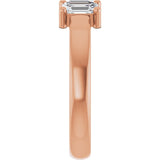 14K Gold Emerald Lab-Grown Diamond Three-Stone Anniversary Band – 1–1 3/4 CTW - Rose Gold - view 4