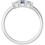 Platinum Emerald Lab-Grown Diamond Three-Stone Anniversary Band – 1–1 3/4 CTW - view 2
