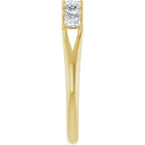 14K Gold Square Natural Diamond Share-Prong Seven-Stone Anniversary Band – 1/6–1 1/8 CTW - Yellow Gold - view 4