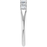 Platinum Square Natural Diamond Share-Prong Seven-Stone Anniversary Band – 1/6–1 3/4 CTW - view 4
