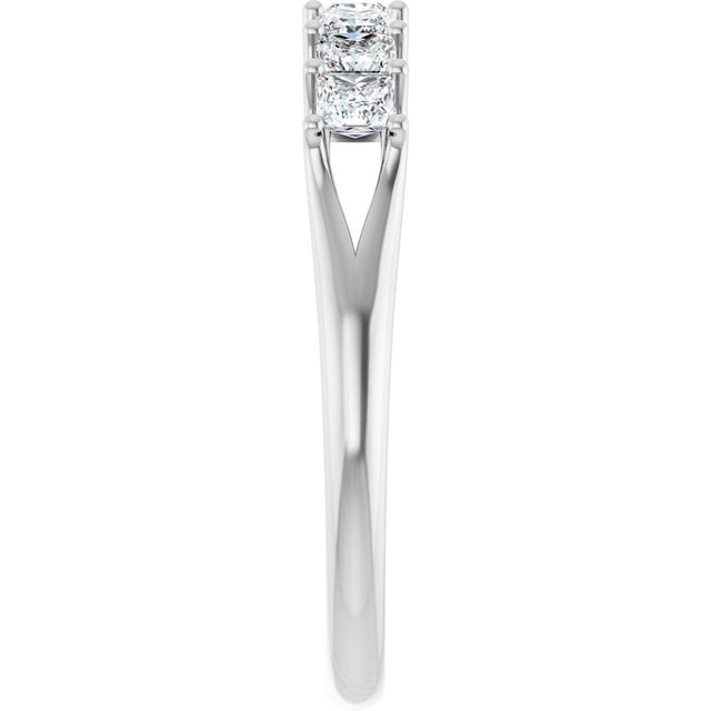 Platinum Square Natural Diamond Share-Prong Seven-Stone Anniversary Band – 1/6–1 3/4 CTW - view 4