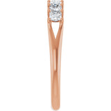 14K Gold Square Natural Diamond Share-Prong Seven-Stone Anniversary Band – 1/6–1 1/8 CTW - Rose Gold - view 4