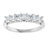 Platinum Square Natural Diamond Share-Prong Seven-Stone Anniversary Band – 1/6–1 3/4 CTW - view 3