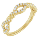 14K Gold Round Natural Diamond Twisted Anniversary Band – 1/5 CTW - Yellow Gold
