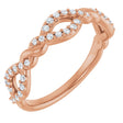 14K Gold Round Natural Diamond Twisted Anniversary Band – 1/5 CTW - Rose Gold