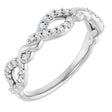 Platinum Round Natural Diamond Twisted Anniversary Band – 1/5 CTW
