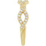 14K Gold Round Natural Diamond Twisted Anniversary Band – 1/5 CTW - Yellow Gold - view 4