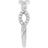 Platinum Round Natural Diamond Twisted Anniversary Band – 1/5 CTW - view 4