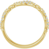 14K Gold Round Natural Diamond Twisted Anniversary Band – 1/5 CTW - Yellow Gold - view 2