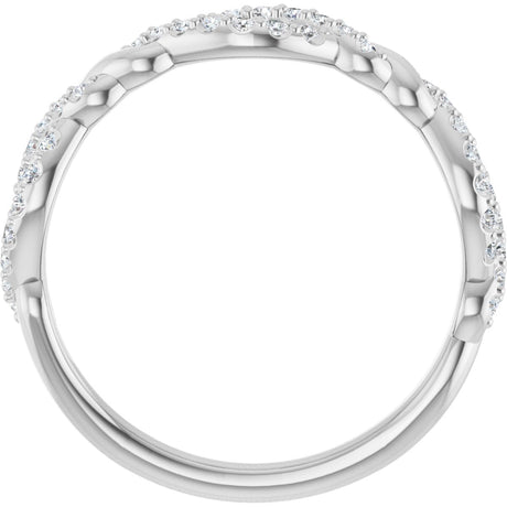 Platinum Round Natural Diamond Twisted Anniversary Band – 1/5 CTW - view 2