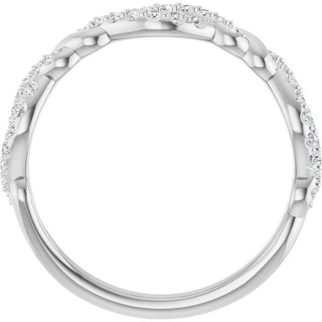 Platinum Round Natural Diamond Twisted Anniversary Band – 1/5 CTW - view 2