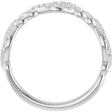 14K Gold Round Natural Diamond Twisted Anniversary Band – 1/5 CTW - White Gold - view 2