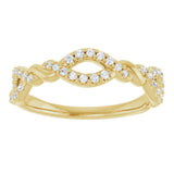 14K Gold Round Natural Diamond Twisted Anniversary Band – 1/5 CTW - Yellow Gold - view 3