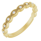 14K Gold Round Natural Diamond Anniversary Band – .07 CTW (Style 124216) - Yellow Gold