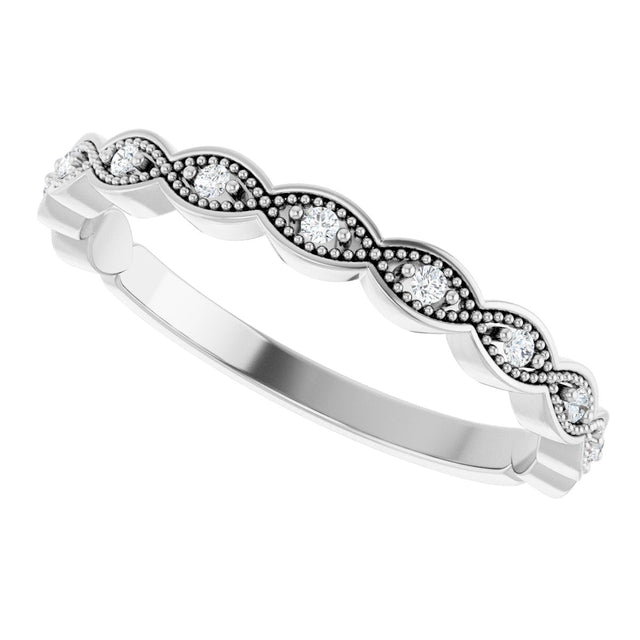 Platinum Round Natural Diamond Anniversary Band – .07 CTW (Style 124216) - view 5