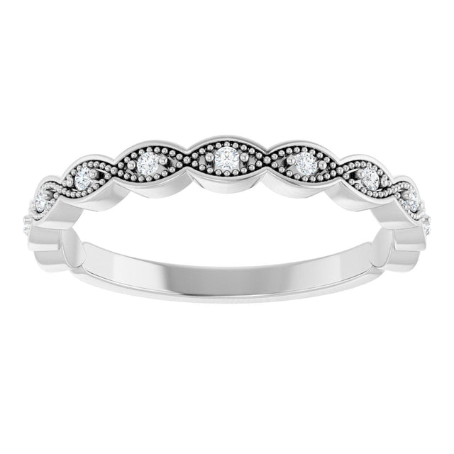 14K Gold Round Natural Diamond Anniversary Band – .07 CTW (Style 124216) - White Gold - view 3