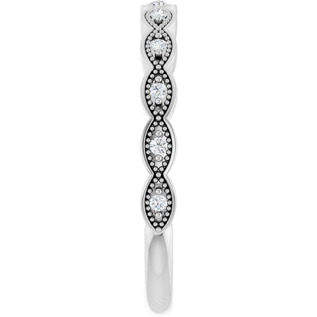 Platinum Round Natural Diamond Anniversary Band – .07 CTW (Style 124216) - view 4