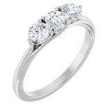 Platinum Round Natural Diamond Three-Stone Anniversary Band – 5/8 CTW