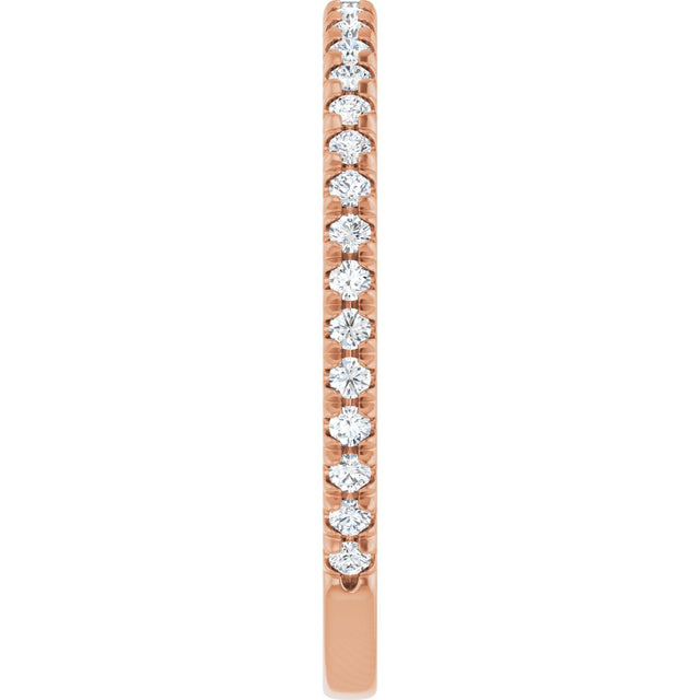 14K Gold Round Lab-Grown Diamond French-Set Anniversary Band – 1/3–1 CTW - Rose Gold - view 4