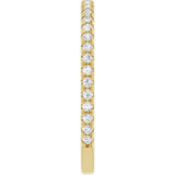 14K Gold Round Lab-Grown Diamond French-Set Anniversary Band – 1/3–1 CTW - Yellow Gold - view 4