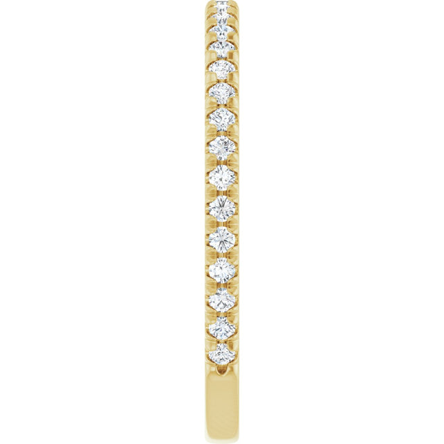 14K Gold Round Lab-Grown Diamond French-Set Anniversary Band – 1/3–1 CTW - Yellow Gold - view 4