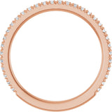14K Gold Round Lab-Grown Diamond French-Set Anniversary Band – 1/3–1 CTW - Rose Gold - view 2