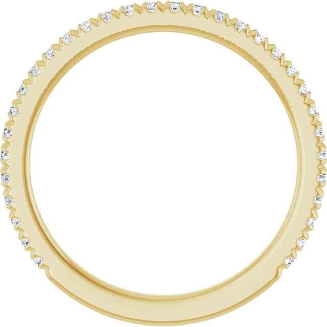 14K Gold Round Lab-Grown Diamond French-Set Anniversary Band – 1/3–1 CTW - Yellow Gold - view 2