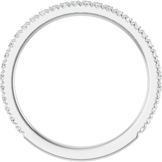 Platinum Round Lab-Grown Diamond French-Set Anniversary Band – 1/3–1 CTW - view 2